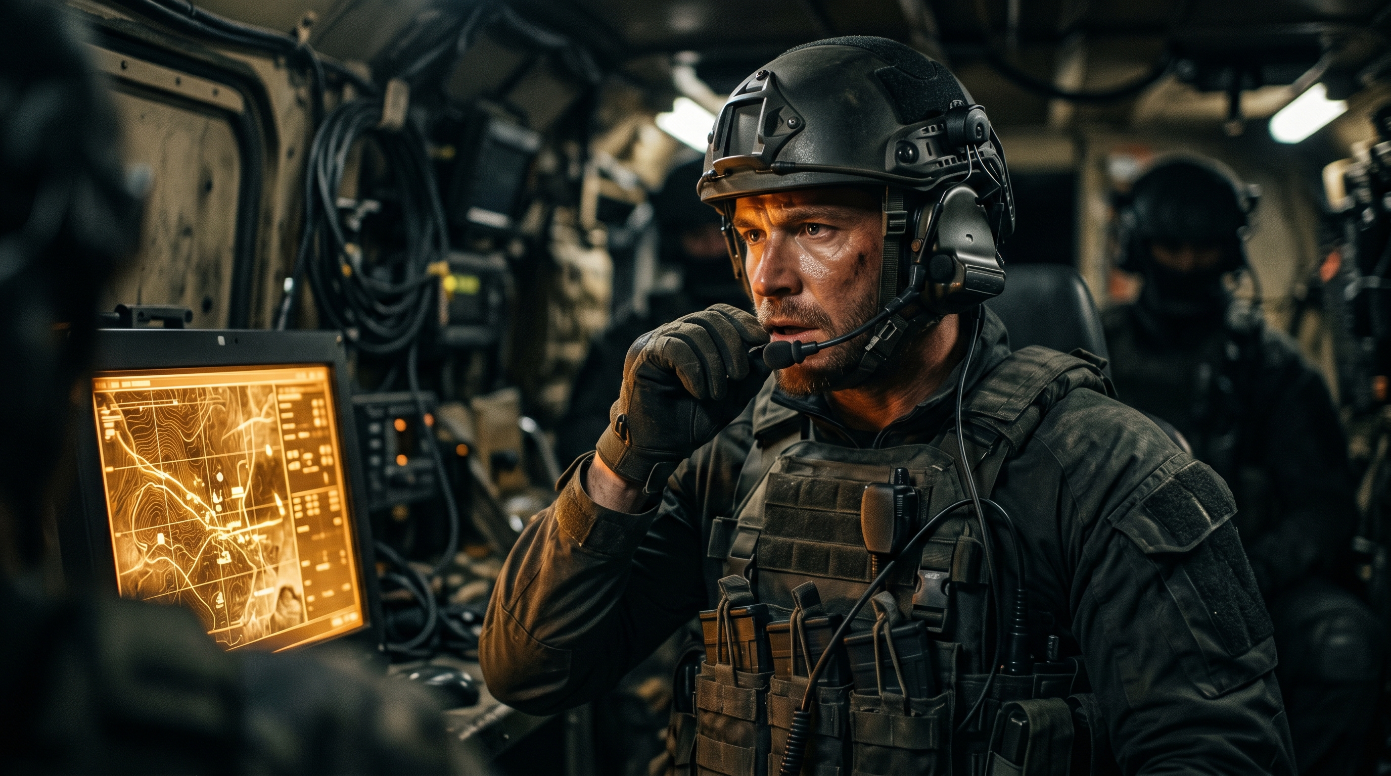 Soldier using voice control in a comms-denied environment